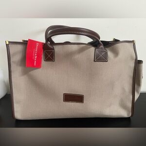 NEW!!! Dooney & Bourke tan Fabric with Brown Leather